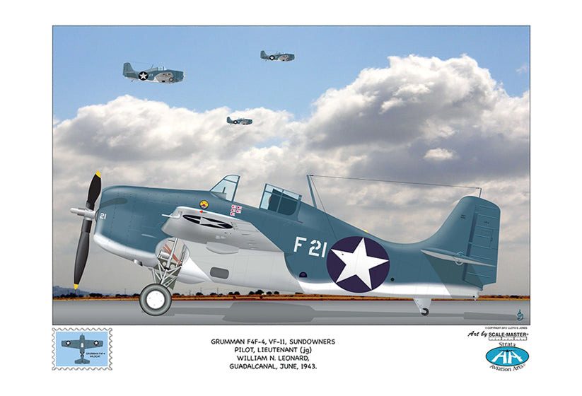 Grumman F4F-VF II Sundowners Pilot, Lieutenant William N. Leonard, Guadalcanal, June 1943