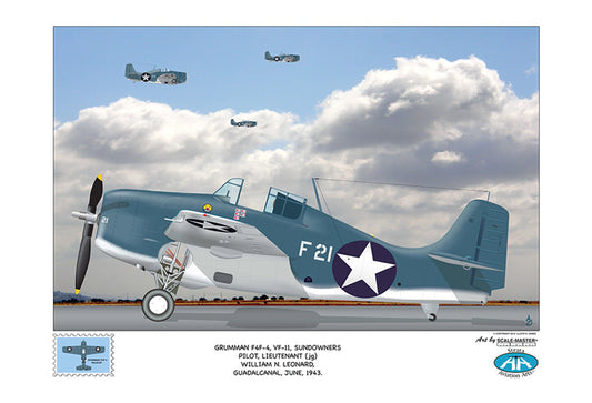 Grumman F4F-VF II Sundowners Pilot, Lieutenant William N. Leonard, Guadalcanal, June 1943
